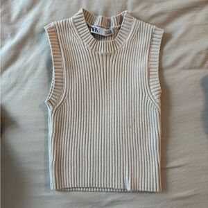 VH Ribbed Sleeveless Top in Cream